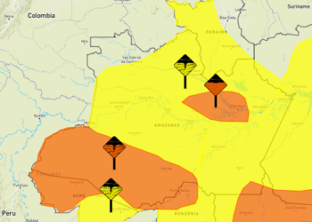 Inmet prevê acumulado de chuva com risco de alagamentos, deslizamentos para Manaus e interior do AM
