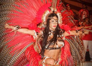 Cunhã poranga do Garantido fará evolução com a toada ‘Isa-a Bela’ neste sábado (7)