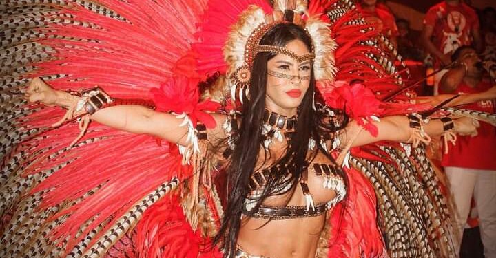 Cunhã poranga do Garantido fará evolução com a toada ‘Isa-a Bela’ neste sábado (7)