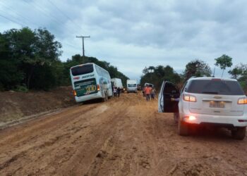 Veículos mais uma vez atolam em trecho intrafegável da rodovia AM-010