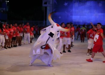 Boi do Povão emociona em passagem de som no bumbódromo de Parintins