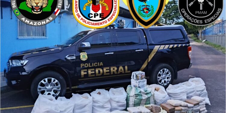 PF apreende drogas avaliadas em mais de R$ 5 milhões e prende 5 pessoas no rio Negro