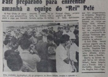Pelé veio a Manaus para enfrentar Fast e Nacional; Rei marcou gols