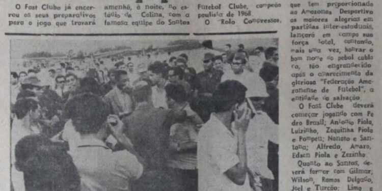 Pelé veio a Manaus para enfrentar Fast e Nacional; Rei marcou gols