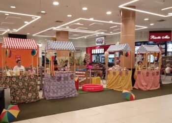 Comidas típicas, música e brincadeiras animam ação junina do Millennium Shopping