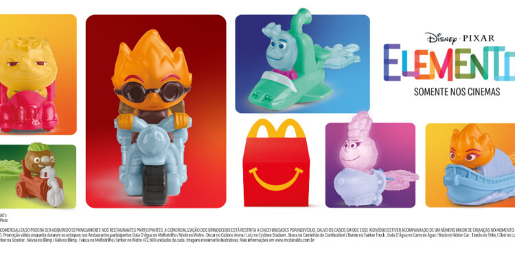 McLanche Feliz traz miniaturas de Elementos, novo filme da Disney e Pixar