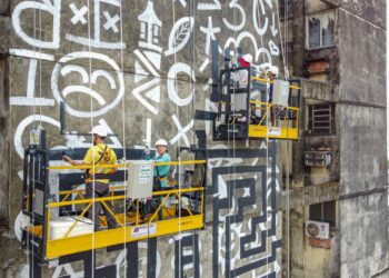 Edifícios se transformam em ‘telas gigantes’ para receber criações artísticas, em Manaus