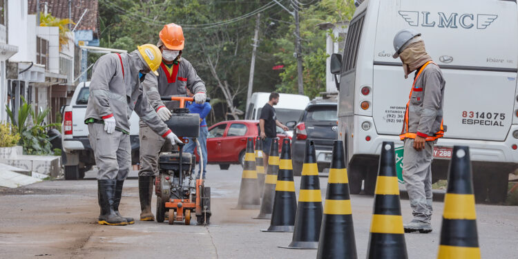 Obras de saneamento básico nas áreas do Prosamin+