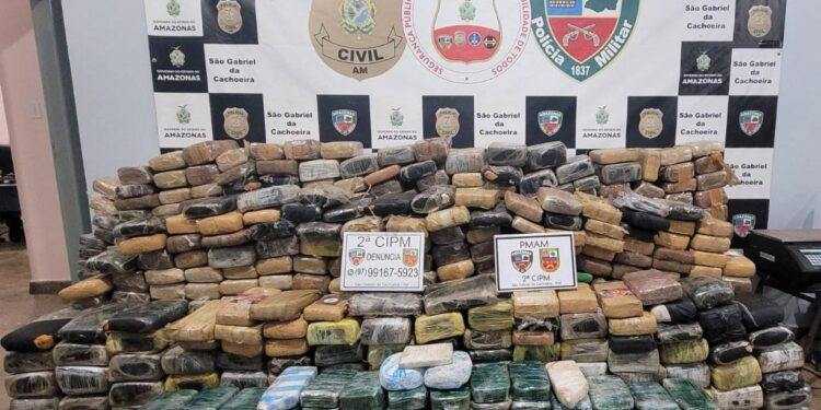 No Amazonas, PM apreende 836 quilos de entorpecentes, em São Gabriel da Cachoeira