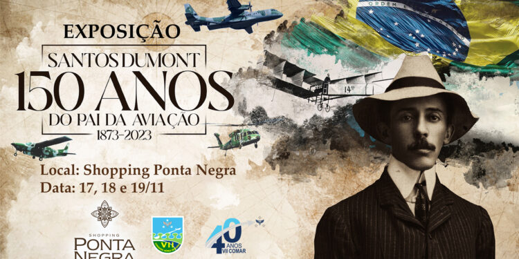 Sétimo Comar promove exposição em homenagem a Santos Dumont, no Shopping Ponta Negra