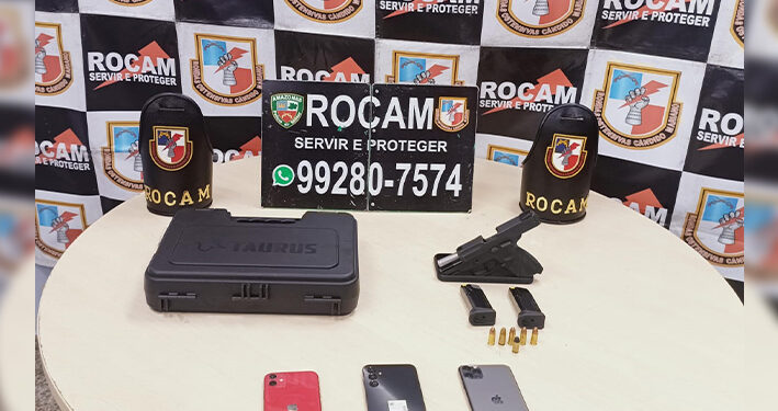 Rocam prende trio envolvido em ataque a viatura da PM do Amazonas