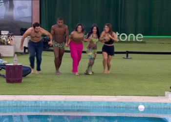 BBB: Após permanência de Isabelle Nogueira, brothers comemoram na piscina