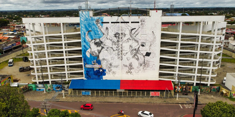 Festival de Parintins 2024: Novo Mural do Bumbódromo já está em fase final de produção