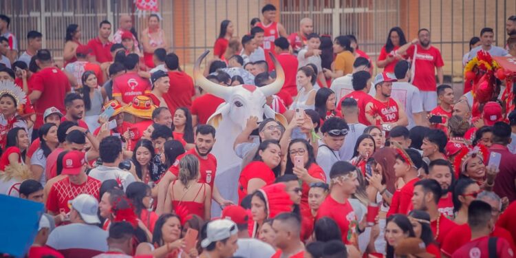Alvorada do Garantido reúne multidão de torcedores pelas ruas de Parintins