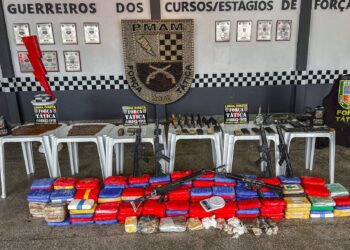 Manaus: Polícia mira traficantes do Pará e apreende arsenal e 250 kg de drogas