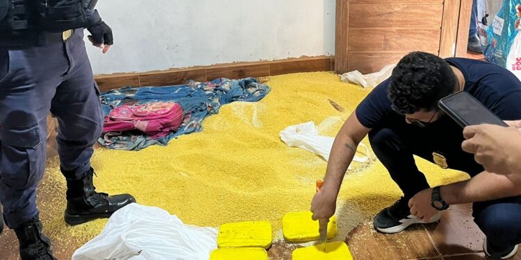 Homem preso pela polícia escondia drogas em saco de farinha no Amazonas