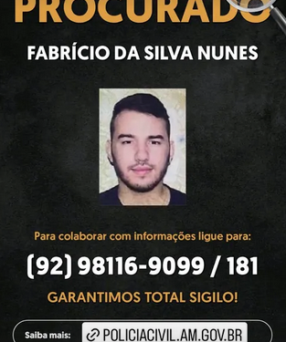 Polícia procura homem que tentou matar a tiros o amigo da ex-companheira no Amazonas