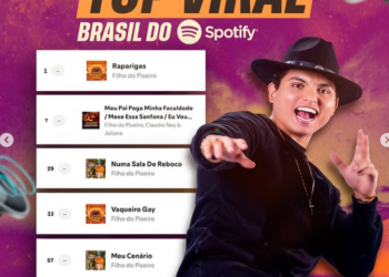 Cantor amazonense Filho do Piseiro coloca 7 músicas entre as mais virais do Spotify