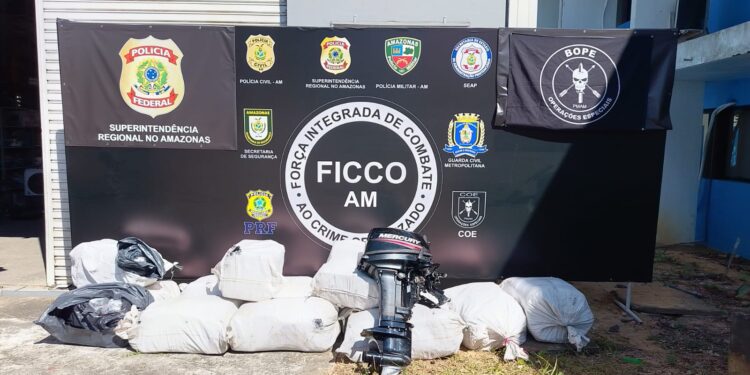 Polícias do AM e do Peru apreendem 500 kg de drogas e prendem 5 pessoas no Rio Negro